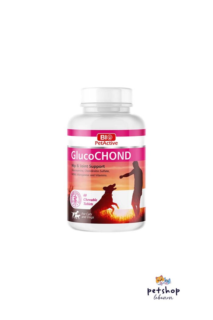 BioPetActive - GlucoCHOND Hip and Joint Support for Cats and Dogs 60tabs -from-PetShopLebanon.Com-The-best-online-pet-shop-in-Lebanon