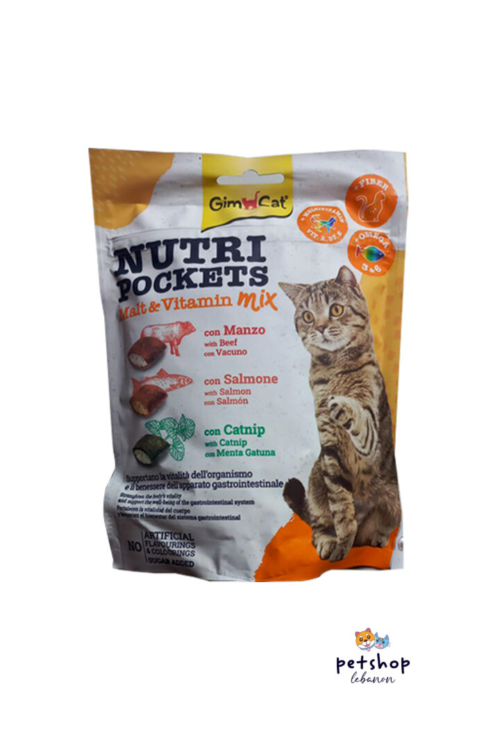 Gim Cat - Nutri Pockets MultiVitamin mix 150 g 10pcs - from PetShopLebanon.Com the best online pet shop in Lebanon