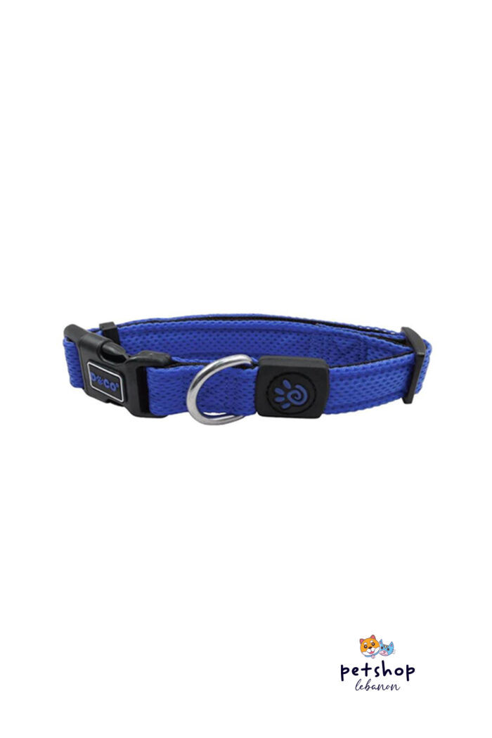 Doco - Puffy Mesh Dog Collar Blue -dogs-from-PetShopLebanon.Com-the-best-Online-Pet-Shop-in-Lebanon