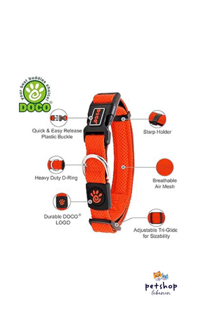 Doco - Puffy Mesh Dog Collar - Description -dogs-from-PetShopLebanon.Com-the-best-Online-Pet-Shop-in-Lebanon