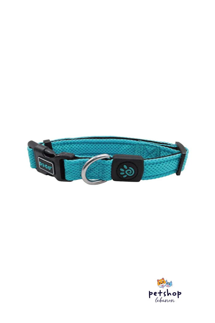Doco - Puffy Mesh Dog Collar Turquoise -dogs-from-PetShopLebanon.Com-the-best-Online-Pet-Shop-in-Lebanon