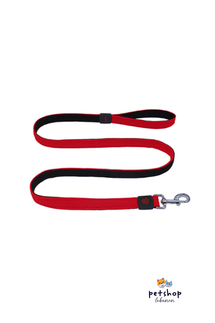 Doco - Puffy Mesh Leash Red -dogs-from-PetShopLebanon.Com-the-best-Online-Pet-Shop-in-Lebanon