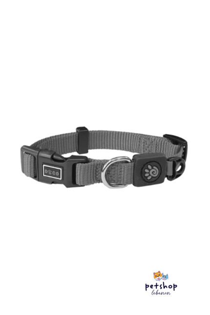 Doco - Signature Nylon Dog Collar - Grey -dogs-from-PetShopLebanon.Com-the-best-Online-Pet-Shop-in-Lebanon