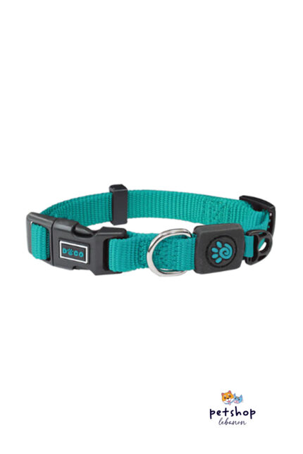 Doco - Signature Nylon Dog Collar - Turquoise -dogs-from-PetShopLebanon.Com-the-best-Online-Pet-Shop-in-Lebanon