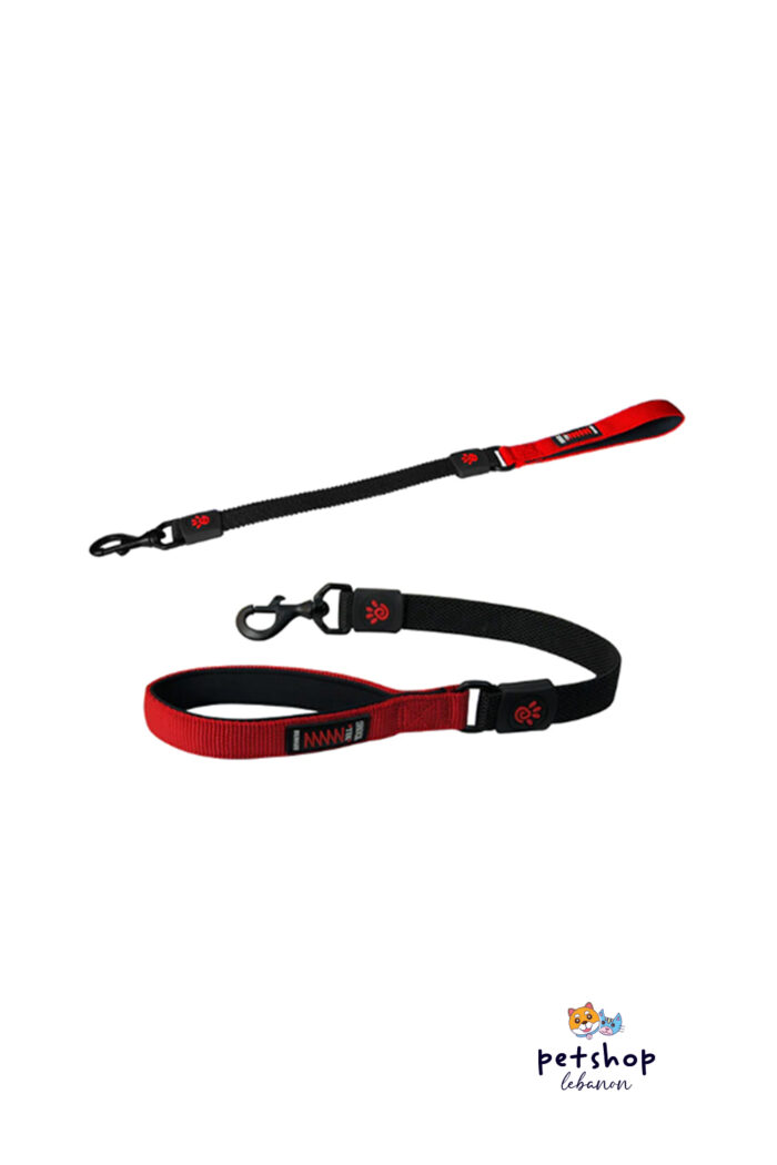 Doco - 22'' Shock Absorbing BUNGEE Nylon Dog Leash Red -dogs-from-PetShopLebanon.Com-the-best-Online-Pet-Shop-in-Lebanon