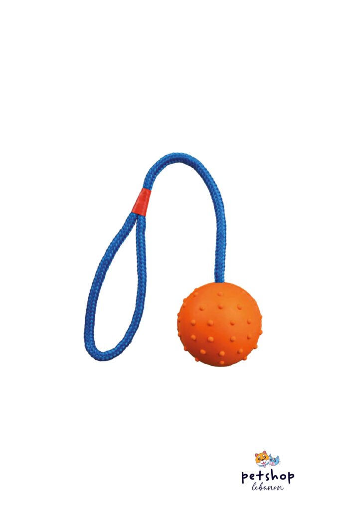 Trixie- Ball on a rope natural rubber 7-30cm-from-PetShopLebanon.Com-the-best-Online-Pet-Shop-in-Lebanon