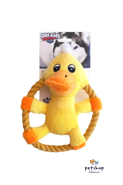 Dreams stuffed yellow Duck Toy - dog toy - from PetShopLebanon.com - the best pet shop in Lebanon