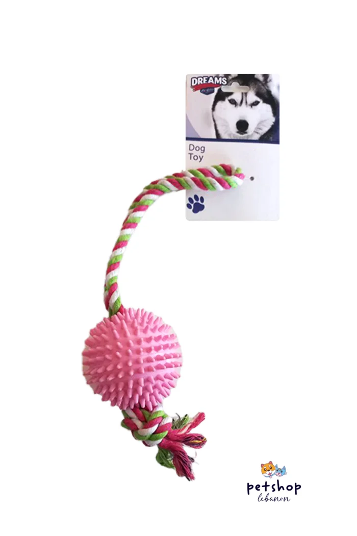 dog rope with sparky ball - dog toy - from - PetShopLebanon.com - the best online pet shop in Lebanon