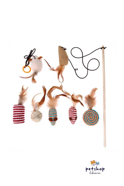 wooden stick cat toys set - best toy set for your Kitten in Lebanon - from PetShopLebanon.com