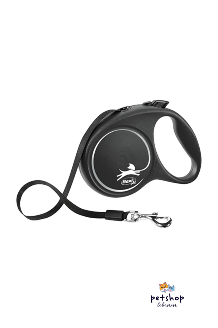 Trixie-Flexi-black-tape-leash-black-L-5m-the-best-for-dogs-in-Lebanon-From-PetShopLebanon.Com-the-best-online-pet-shop-in-Lebanon