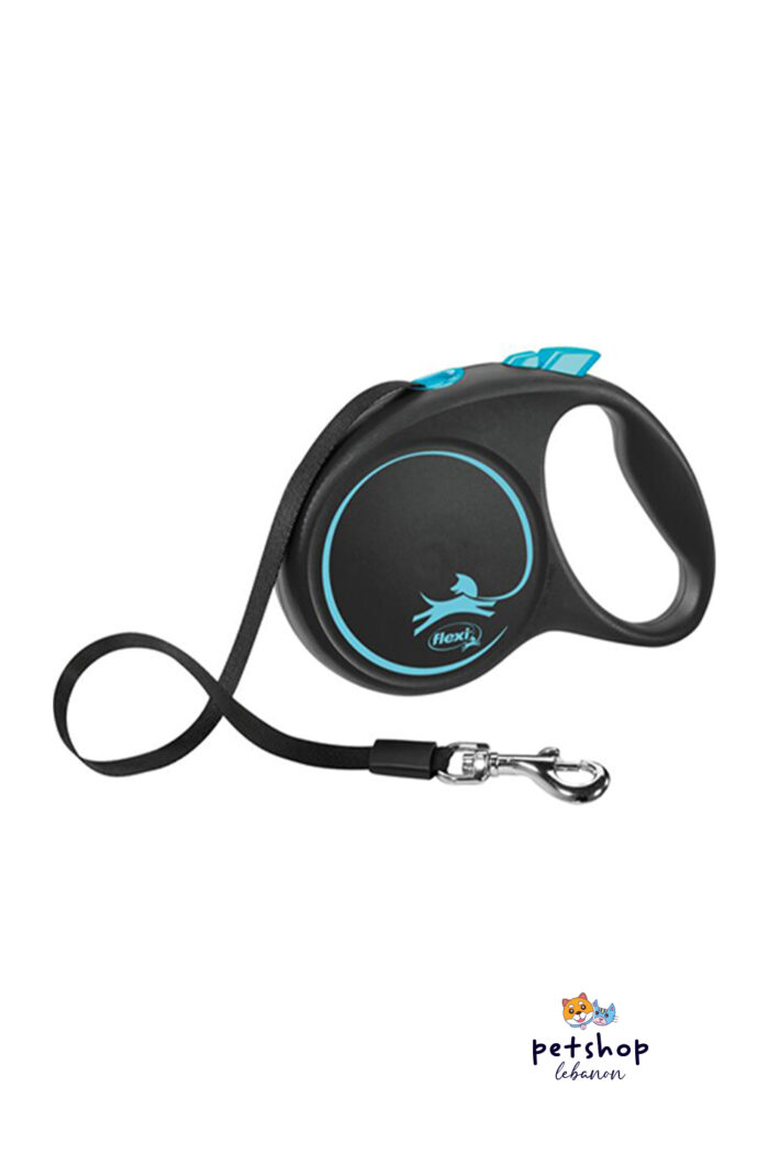Trixie-Flexi-black-tape-leash-blue-L-5m-the-best-for-dogs-in-Lebanon-From-PetShopLebanon.Com-the-best-online-pet-shop-in-Lebanon