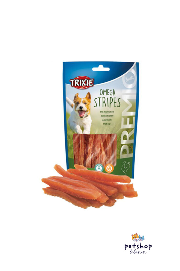 Trixie- PREMIO Omega Stripes, chicken-100g -dogs-from-PetShopLebanon.Com-the-best-Online-Pet-Shop-in-Lebanon
