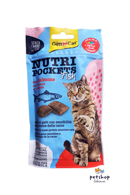 Gim Cat - Nutri Pockets with Fish and Salmon - from PetShopLebanon.Com the best online pet shop in Lebanon