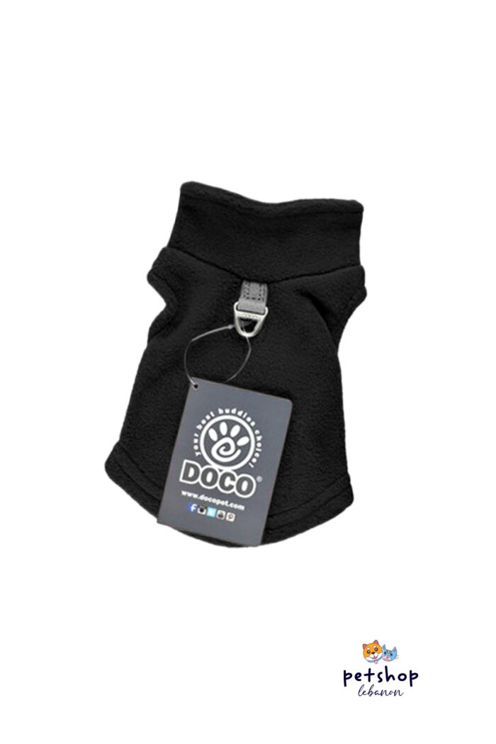 Doco - All day warm fleece outer jacket Black -dogs-from-PetShopLebanon.Com-the-best-Online-Pet-Shop-in-Lebanon