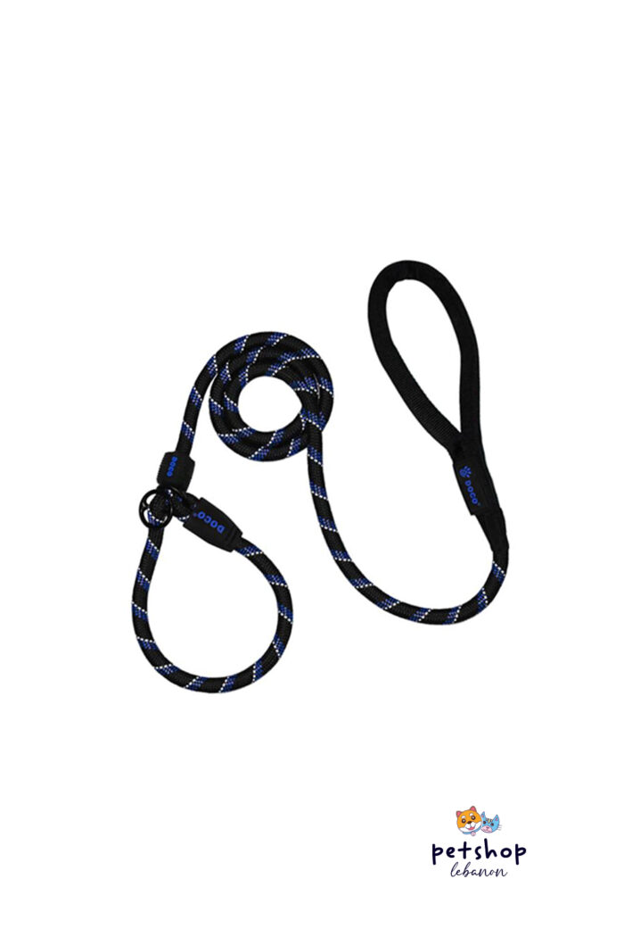 Doco - Reflective Rope Leash w Soft handle Blue -dogs-from-PetShopLebanon.Com-the-best-Online-Pet-Shop-in-Lebanon