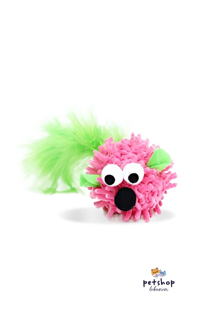 PetSociety -4P-Cat Toy Hedghog With Feather Tail -cats-from-PetShopLebanon.Com-the-best-Online-Pet-Shop-in-Lebanon