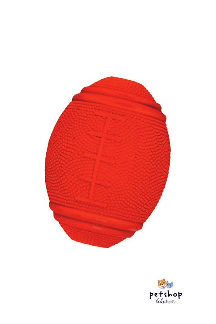 PetSociety - 4P-Dog Toy Rugby Rubber Ball - Small and Medium-red -dogs-from-PetShopLebanon.Com-the-best-Online-Pet-Shop-in-Lebanon