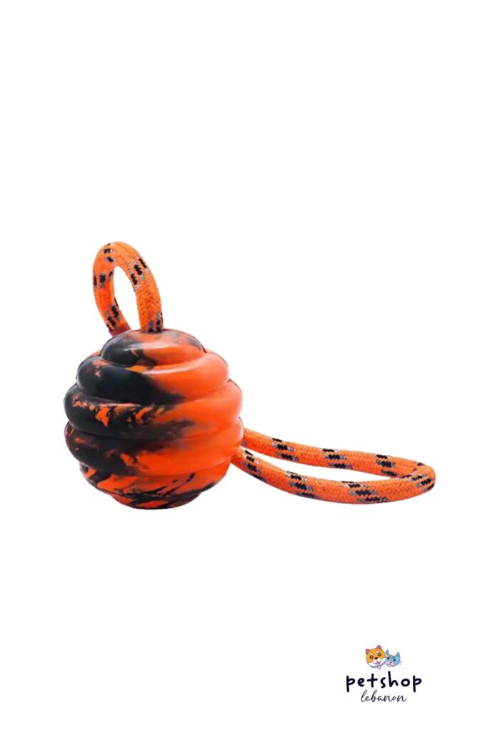 PetSociety - 4P-Dog Training Rubber Ball With Rope Handle 2 -dogs-from-PetShopLebanon.Com-the-best-Online-Pet-Shop-in-Lebanon