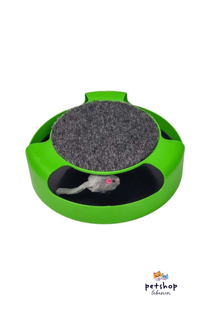 PetSociety -Cat Chasing Mouse Randabout with Scratch pad 26cm -cats-from-PetShopLebanon.Com-the-best-Online-Pet-Shop-in-Lebanon
