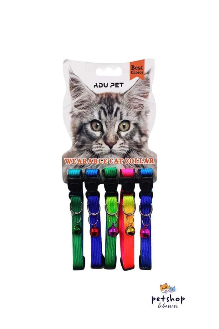 PetSociety - Cat Collars Set - 5 Colorfull pcs -cats-from-PetShopLebanon.Com-the-best-Online-Pet-Shop-in-Lebanon
