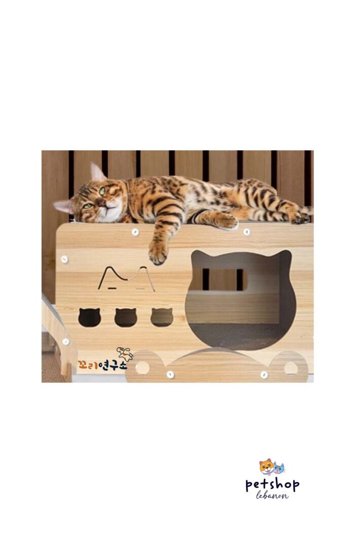 PetSociety -Cat Wooden House Scratcher rectangular Shape cover 1 -cats-from-PetShopLebanon.Com-the-best-Online-Pet-Shop-in-Lebanon