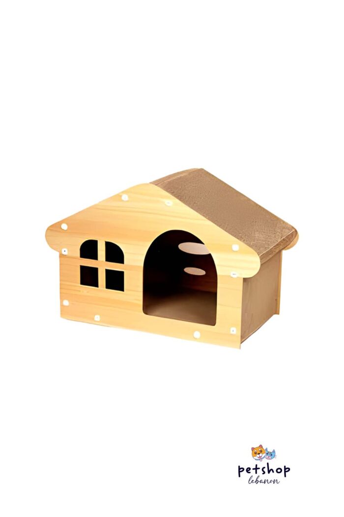 PetSociety - Cat Wooden house Scratcher - house Shape -cats-from-PetShopLebanon.Com-the-best-Online-Pet-Shop-in-Lebanon