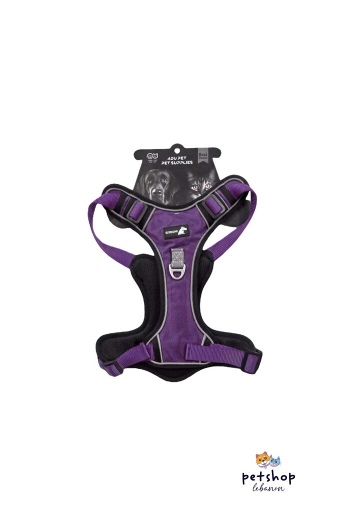 PetSociety-Dog Harness - 2 sides - Size M L XL - Template-Purple