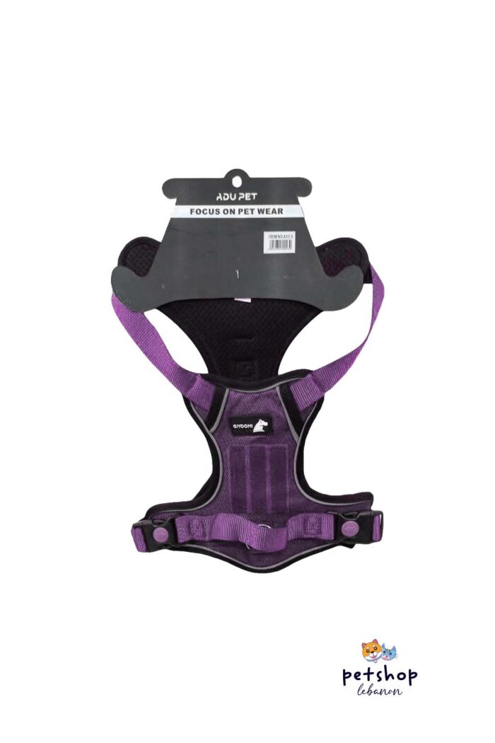 PetSociety-Dog Harness - 2 sides - Size M L XL - Template-Purple-back