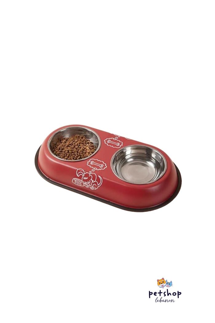 PetSociety - Pet Double Stainless Steel Bowels -pets-from-PetShopLebanon.Com-the-best-Online-Pet-Shop-in-Lebanon
