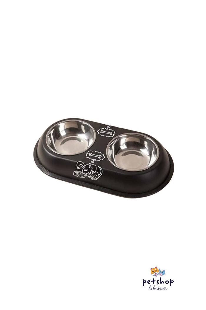 PetSociety - Pet Double Stainless Steel Bowels -pets-from-PetShopLebanon.Com-the-best-Online-Pet-Shop-in-Lebanon