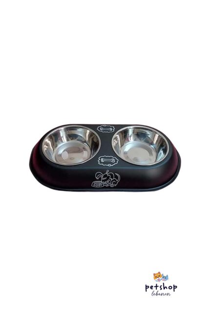 PetSociety - Pet Double Stainless Steel Bowels -pets-from-PetShopLebanon.Com-the-best-Online-Pet-Shop-in-Lebanon