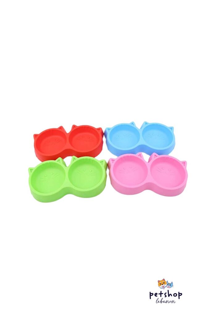 PetSociety - Plastic Cat Face doube food plate Cover 2 - cats-from-PetShopLebanon.Com-best-Online-Pet-Shop-in-Lebanon