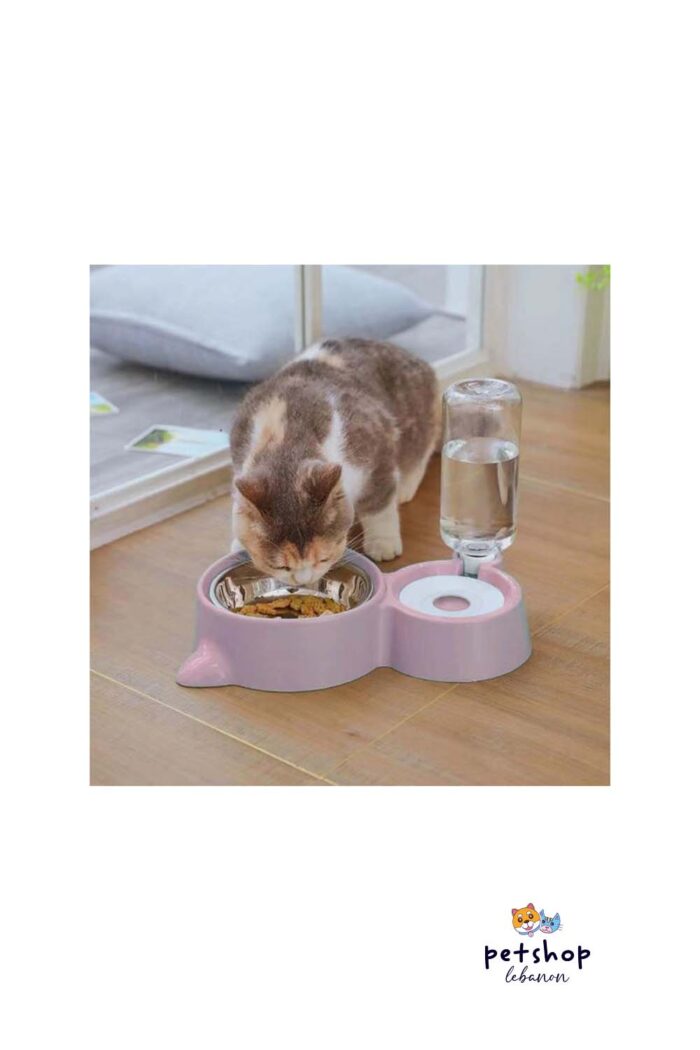 PetSociety - Plastic Food Plate with Water dispenser Cover 2 -cats-from-PetShopLebanon.Com-the-best-Online-Pet-Shop-in-Lebanon