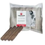 Salmon Chicken Slices From Treatium Introducing Our Treatium "Salmon Chicken Slices" , this perfect Treat is  available in two weights, 200g and 500g, and is a great option to pamper your beloved dog. The delicious taste of dried chicken serves as the perfect reward for your furry friend after a long day of training, guarding, or a picnic. It provides all the necessary vitamins and ingredients to help regenerate muscles, promote healthy hair, build stamina, and keep your pet energetic, nourished, and in perfect health.