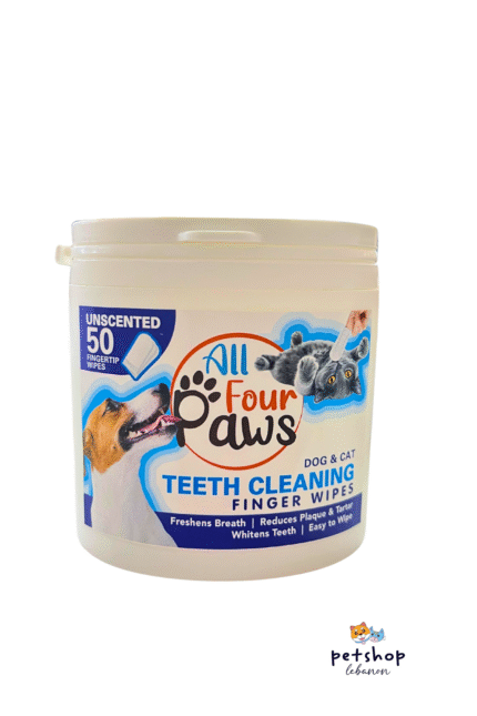 All Four Paws Teeth Cleaning Finger Wipes