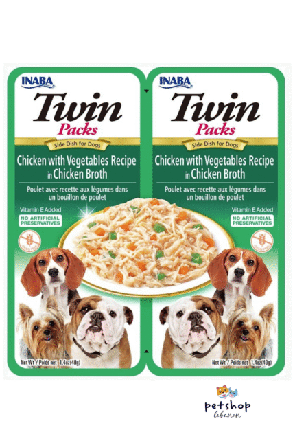 Inaba Twin Packs For Dogs Chicken with Vegetables Recipe in Chicken Broth