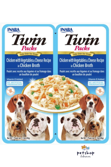 Inaba Twin Packs For Dogs Chicken with Vegetables and Cheese Recipe in Chicken Broth